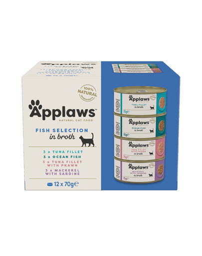 APPLAWS Cat Tin Multipack 12 x 70g Fish Collection Cibo umido per gatti con pesce