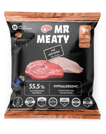 MR MEATY Veal with Turkey M 50g cielęcina z indykiem, sucha karma dla psów