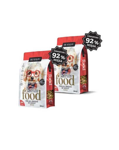 DR MALOU Cibo liofilizzato Anatra con coniglio 2x500g cibo secco per cani