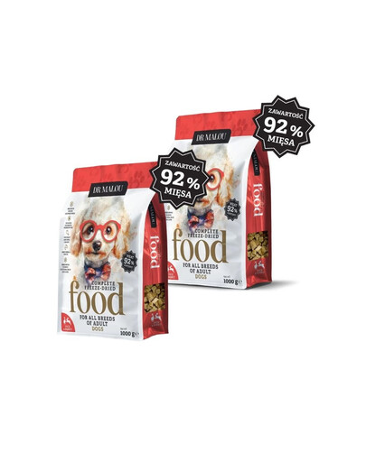 DR MALOU Cibo liofilizzato Anatra con coniglio 2x1 kg cibo secco per cani