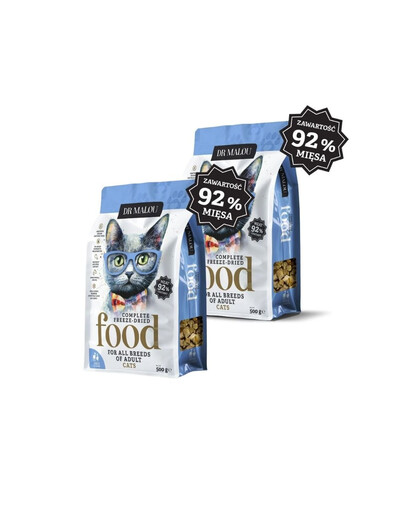 DR MALOU Cibo liofilizzato Anatra con agnello 2x500g cibo secco per gatti