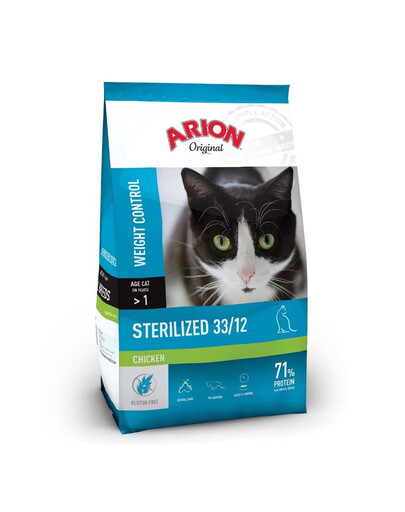 ARION Original Sterilized 33/12 Chicken 300 g pollo, cibo secco per gatti dopo la sterilizzazione