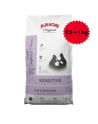 ARION Original Sensitive Small 7,5+1 kg per cani di piccola taglia con un sistema digestivo sensibile