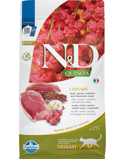 FARMINA N&D Quinoa Cat Urinary Anatra, quinoa, mirtillo rosso e camomilla 50 g