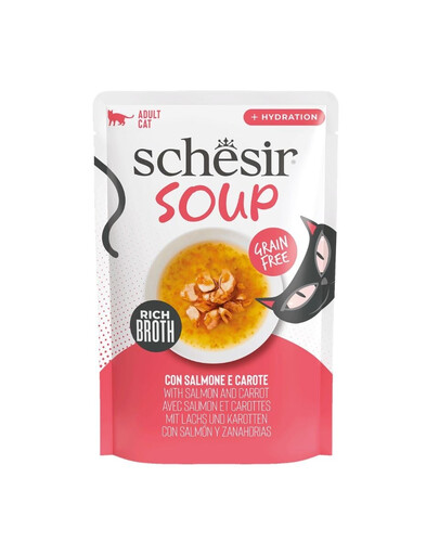SCHESIR Soup Salmone con carota 40g zuppa complementare per gatti