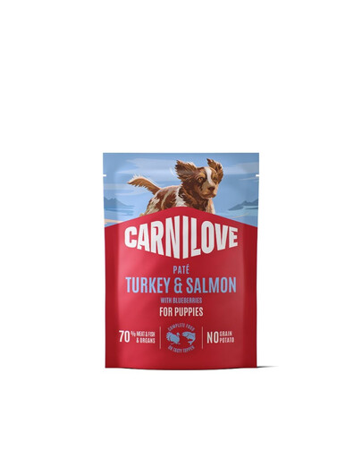 CARNILOVE Dog Pouch Tacchino e Salmone Cuccioli 300g alimento umido tacchino e salmone per cuccioli