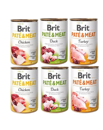 BRIT Pate&Meat Mix gusti 6 x 400g paté per cani