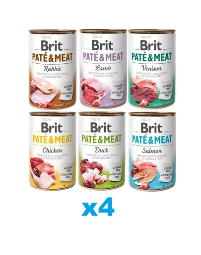 BRIT Pate&Meat Mix smaków 24 x 400g paté per cani