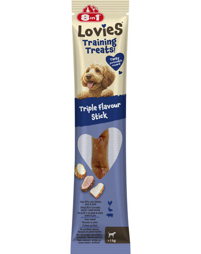 8IN1 Lovies Training Treats Triple Flavour Stick 15g snack per l'addestramento del cane