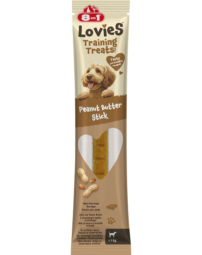 8IN1 Lovies Training Treats Peanut Butter Stick 15g snack da addestramento per cani con patata dolce e burro di arachidi