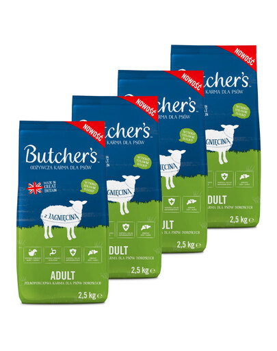 BUTCHER'S Original, crocchette con agnello per cani 4 x 2,5kg