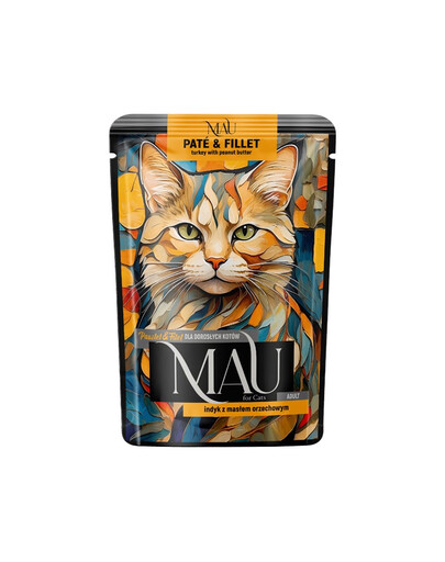 MAU Paté e Filetto Tacchino con burro di arachidi 85 g cibo umido per gatti