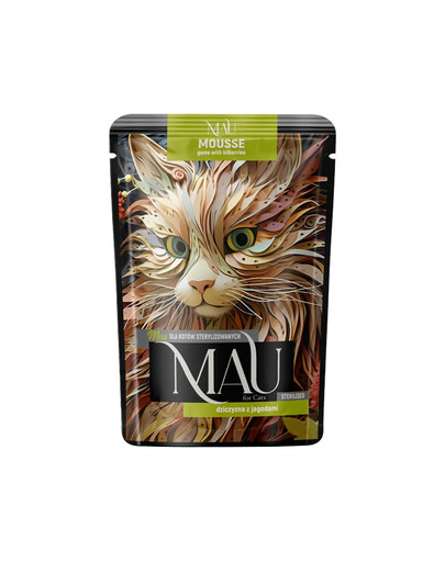 MAU Mus Selvaggina con bacche 85 g cibo umido per gatti sterilizzati
