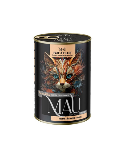 MAU Paté e Filetto Anatra con Mirtilli e Melissa 400 g per gatti sterilizzati