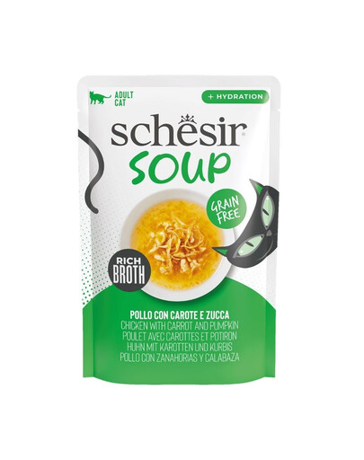 SCHESIR Soup Pollo con zucca 40 g zuppa complementare per gatti