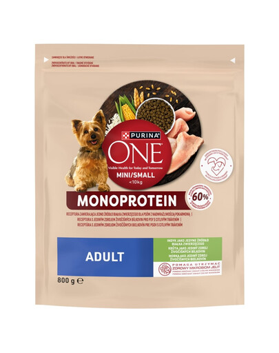 PURINA ONE Monoprotein Adult Mini Small Tacchino 800 g cibo secco per cani di taglia piccola