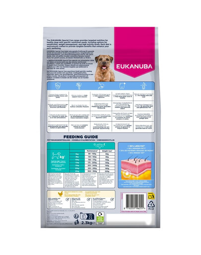EUKANUBA Special Care Small & Medium Breed Adult Dogs Weight Control 2,3 kg cibo secco per il controllo del peso per cani di razze piccole e medie