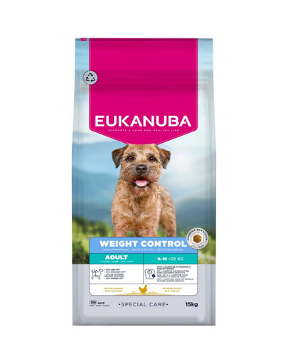EUKANUBA Special Care Small & Medium Breed Adult Dogs Weight Control 12 kg cibo secco per il controllo del peso per cani di razza piccola e media