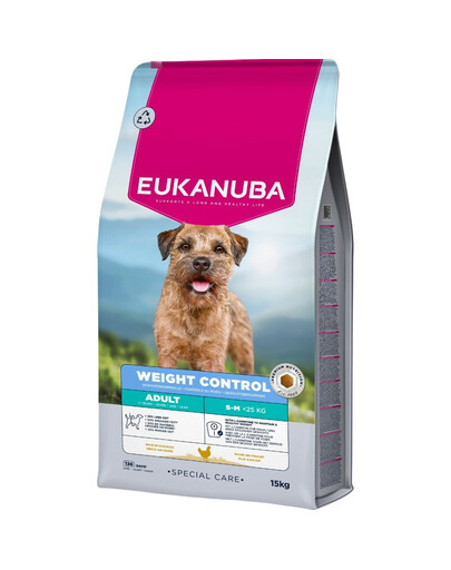 EUKANUBA Special Care Small & Medium Breed Adult Dogs Weight Control 12 kg cibo secco per il controllo del peso per cani di razza piccola e media