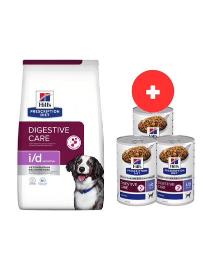 HILL'S Prescription Diet Sensitive Digestive Care i/d Activ Biome uovo e riso 12 kg + 3 scatolette x 360g GRATIS