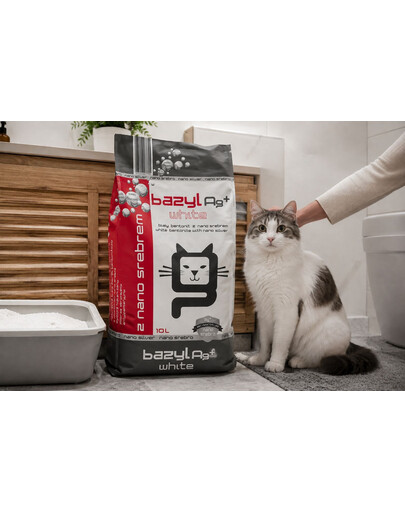 BAZYL Ag+ Compact White 10 L żwirek z nanosrebrem dla kota