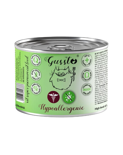 GUSSTO Vet Hypoallergenic 200 g cibo umido dietetico per gatti