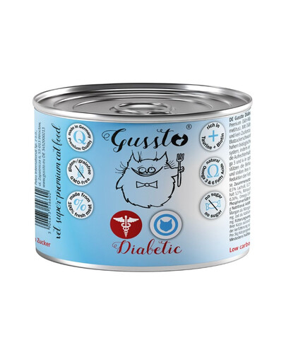 GUSSTO Vet Diabetic 200 g cibo umido per gatti affetti da diabete