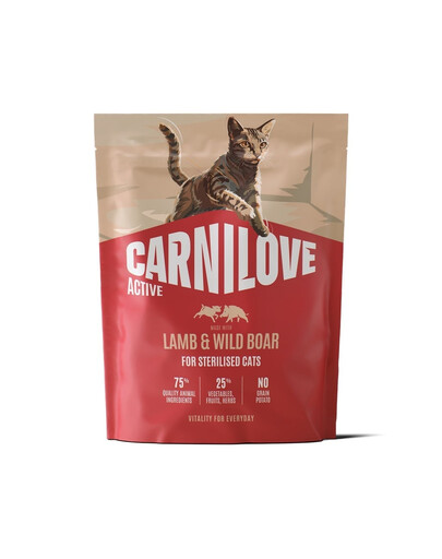 CARNILOVE Active Cat Lamb and Wild Boar Sterilised 400 g agnello e cinghiale, per gatti sterilizzati