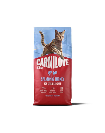 CARNILOVE Active Cat Salmon and Turkey Sterilised 6 kg salmone e tacchino, per gatti sterilizzati