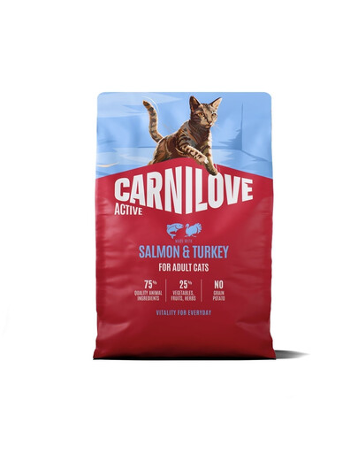 CARNILOVE Active Cat Salmon and Turkey Adult 2 kg salmone e tacchino, per tutti i gatti adulti