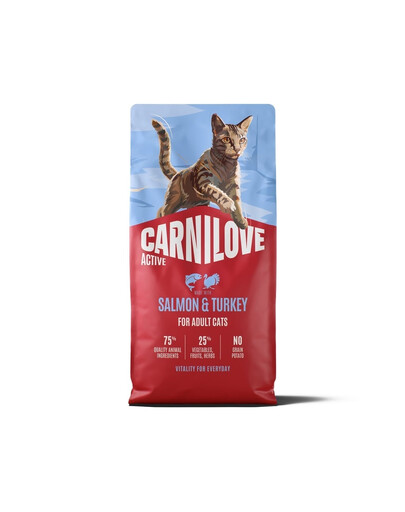 CARNILOVE Active Cat Salmon and Turkey Adult 6 kg salmone e tacchino, per tutti i gatti adulti