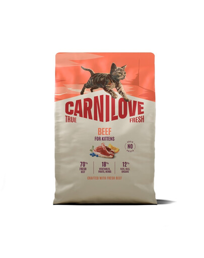 CARNILOVE True Fresh Cat Beef Kittens 2 kg manzo, per gattini di tutte le razze