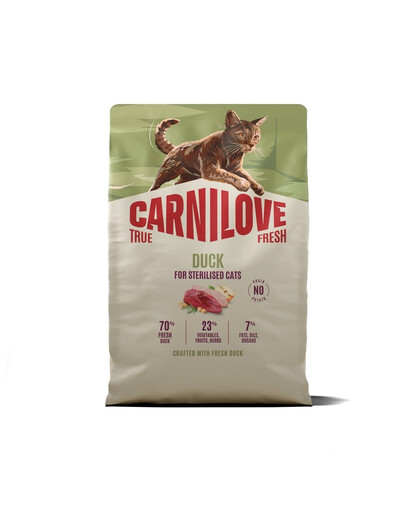 CARNILOVE True Fresh Cat Duck Sterilised 2 kg anatra, per gatti sterilizzati