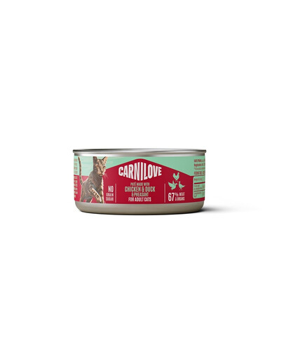 CARNILOVE Cat Can Paté Chicken, Duck and Pheasant 100 g con pollo, anatra e fagiano, paté per gatti