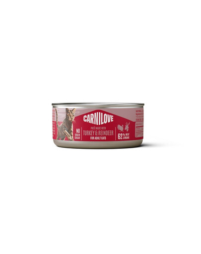 CARNILOVE Cat Can Paté Turkey and Reindeer 100 g con tacchino e renna, paté per gatti