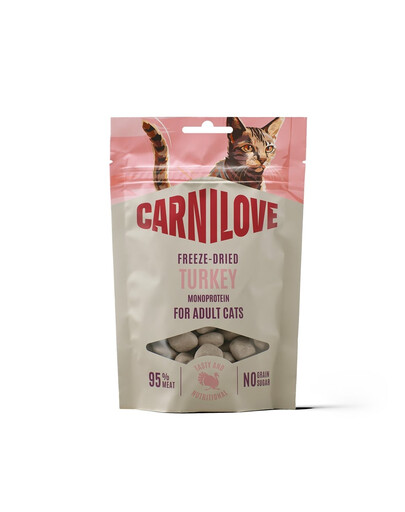 CARNILOVE Freeze-Dried Snack Cat Turkey 40 g con tacchino, snack liofilizzati per gatti
