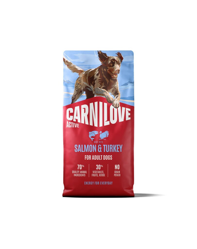 CARNILOVE Active Dog Salmon and Turkey Adult 12 kg salmone e tacchino, per cani adulti