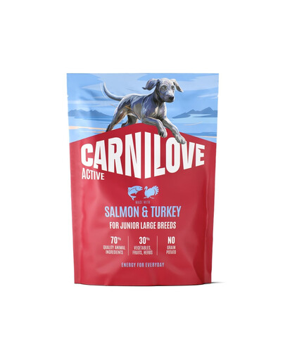 CARNILOVE Active Dog Salmon and Turkey Junior Large Breeds 1,5 kg salmone e tacchino, per giovani junior di razze grandi
