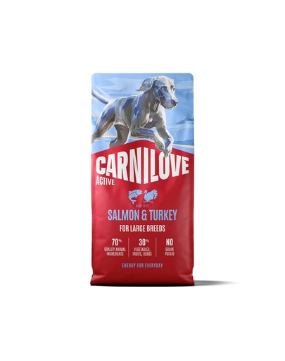 CARNILOVE Active Dog Salmon & Turkey Adult Large Breeds 12 kg salmone e tacchino, per cani adulti di grandi razze