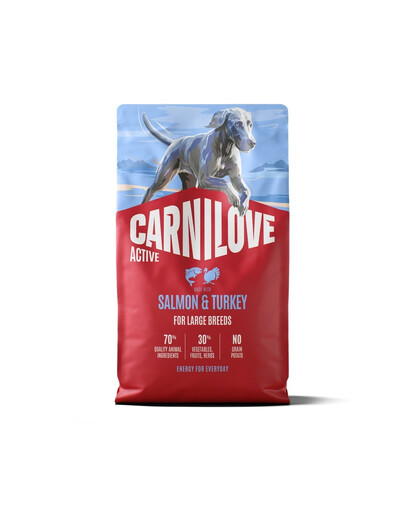 CARNILOVE Active Dog Salmon & Turkey Adult Large Breeds 4 kg salmone e tacchino, per cani adulti di grandi razze