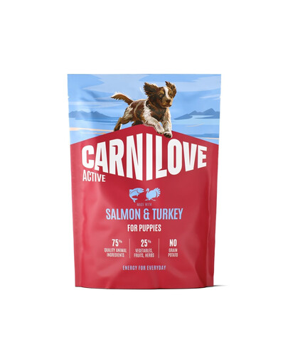 CARNILOVE Active Dog Salmon & Turkey Puppies 1,5 kg salmone e tacchino, per cuccioli in crescita