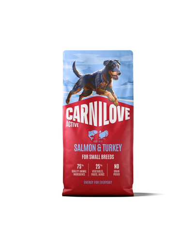 CARNILOVE Active Dog Salmon & Turkey Adult Small Breeds 12 kg salmone e tacchino, per cani adulti di piccole razze