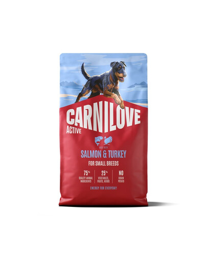 CARNILOVE Active Dog Salmon & Turkey Adult Small Breeds 4 kg salmone e tacchino, per cani adulti di piccole razze