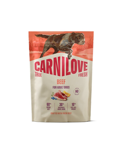 CARNILOVE True Fresh Dog Beef Adult 1,5 kg cibo secco con carne di manzo fresca per cani adulti
