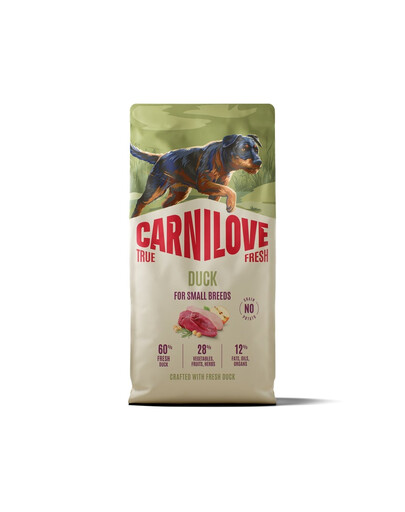 CARNILOVE True Fresh Dog Duck Adult Small Breeds 1,5 kg cibo secco con anatra fresca per cani adulti di piccole razze