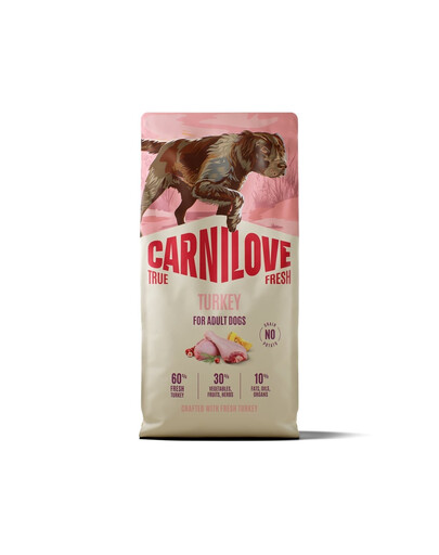 CARNILOVE True Fresh Dog Turkey Adult 12 kg cibo secco con tacchino fresco per cani adulti