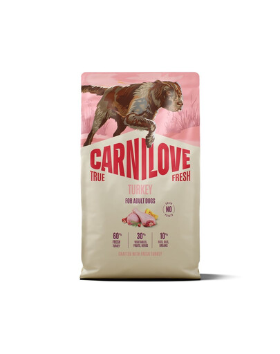 CARNILOVE True Fresh Dog Turkey Adult 4 kg cibo secco con tacchino fresco per cani adulti