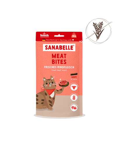 SANABELLE Meat Bites Beef 55g carne di manzo fresca, snack senza cereali per gatti