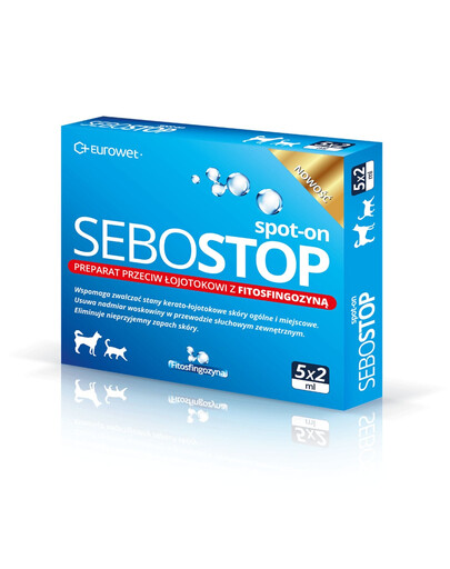 EUROWET Sebostop Spot-on 5 x 2ml preparato contro la seborrea per cani e gatti