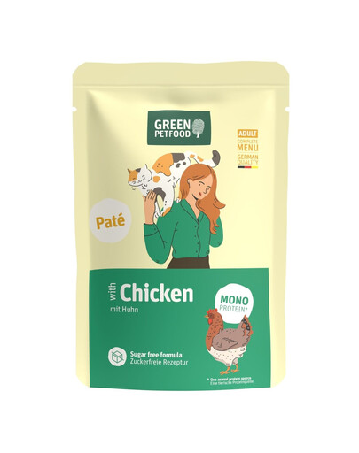 GREEN PETFOOD Cat Paté con pollo per gatti 85g